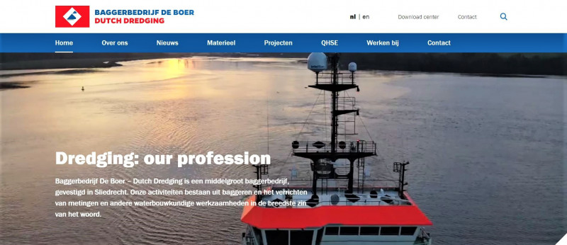 Vernieuwde Website Baggerbedrijf De Boer – Dutch Dredging • Dutch Dredging